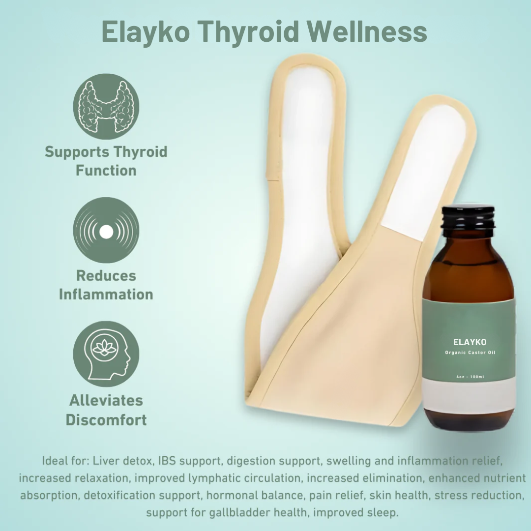 Elayko Thyroid Wellness Pack (Wrap + Castor Oil)